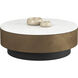 Zelda 43.5 X 15.25 inch White / Black / Antique Brass Coffee Table